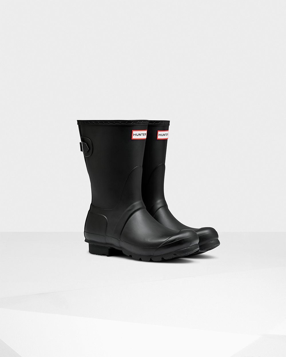 Women Hunter Original Back Adjustable | Short Rain Boots Black | NZ-3869-GZLJ